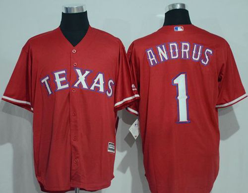 Rangers #1 Elvis Andrus Red New Cool Base Stitched MLB Jersey - Click Image to Close